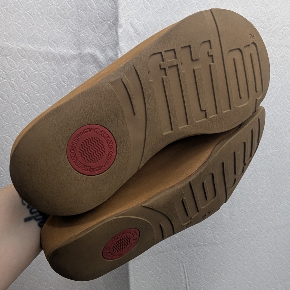 FitFlop Shuv Clogs Tan Nubuck Suede Minimalist Mules Size 11 - Picture 7 of 12